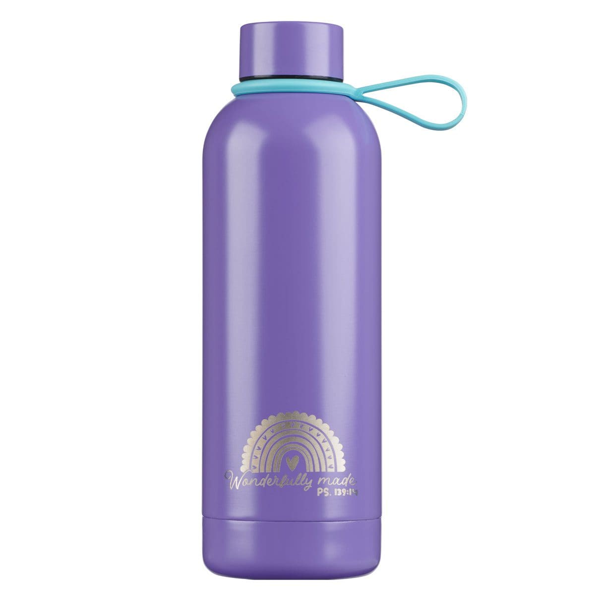 6006937170339_front Wonderfully Made Purple Stainless Steel Water Bottle with Decorative Sticker Sheet - Image 6