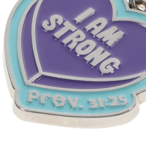 I Am Strong Metal Key Ring with Charm - Image 8