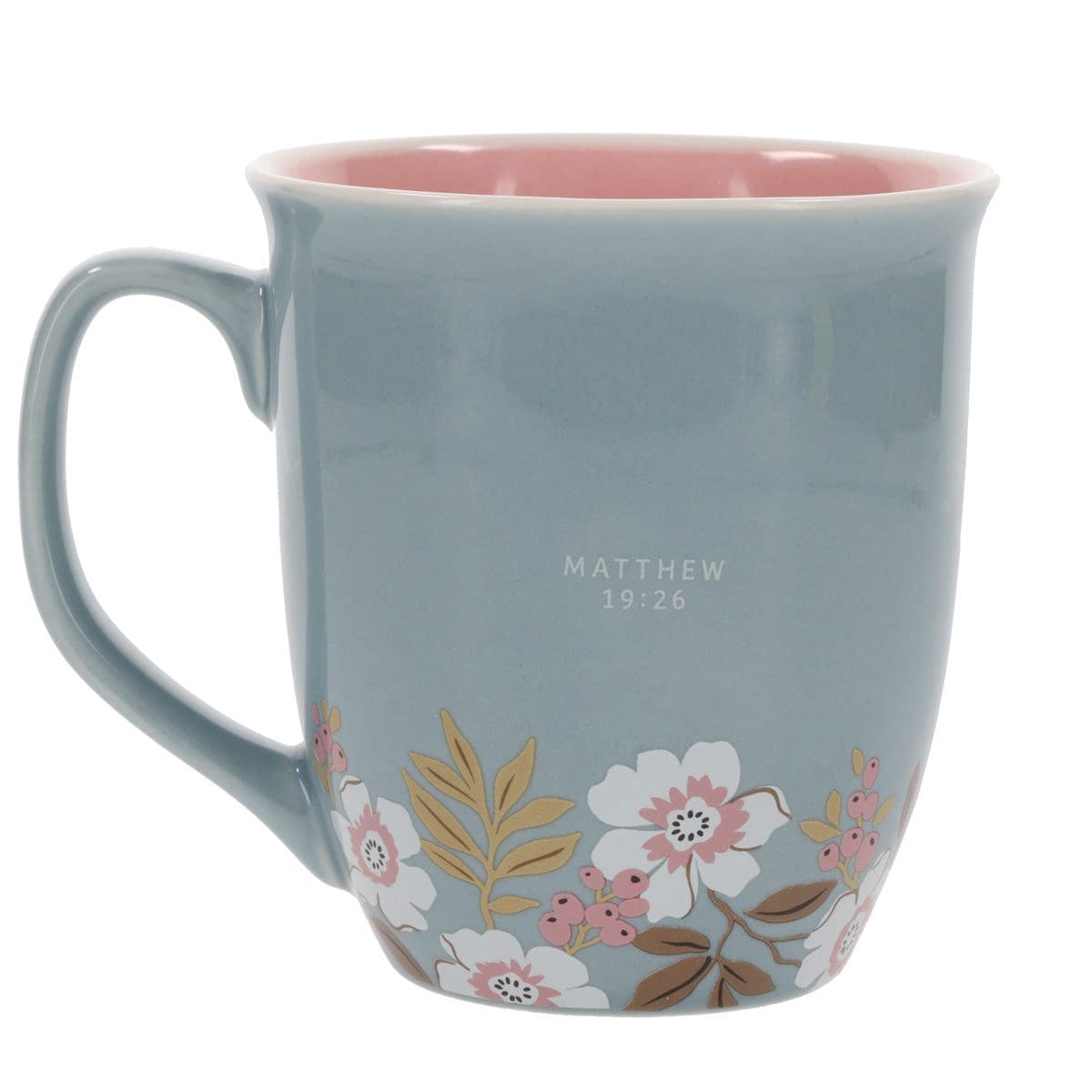 6006937171947_back With God All Things Are Possible Teal Ceramic Mug with Pink Interior - Image 5