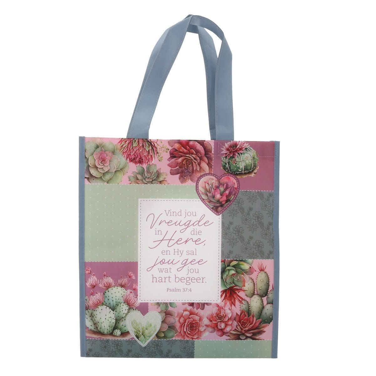 6006937172562_front Vind Vreugde in die Here en Hy Sal Jou Gee Wat Jou Hart Begeer Afrikaans Non-Woven Tote Bag - Image 1