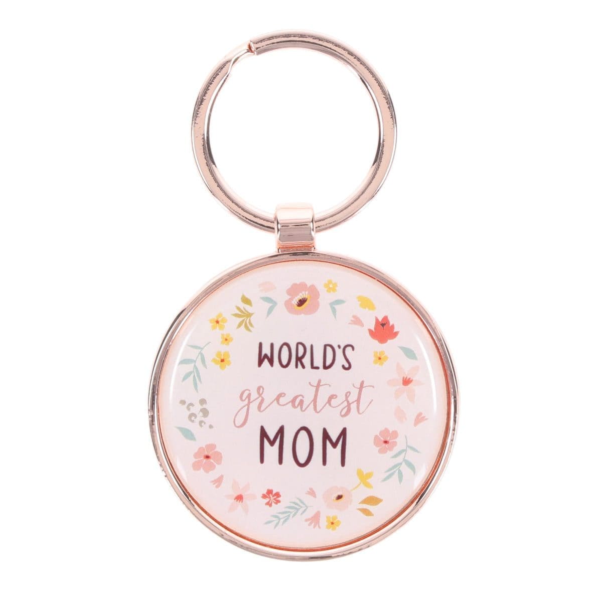 6006937173910_front World's Greatest Mom Epoxy Metal Key Ring - Image 1