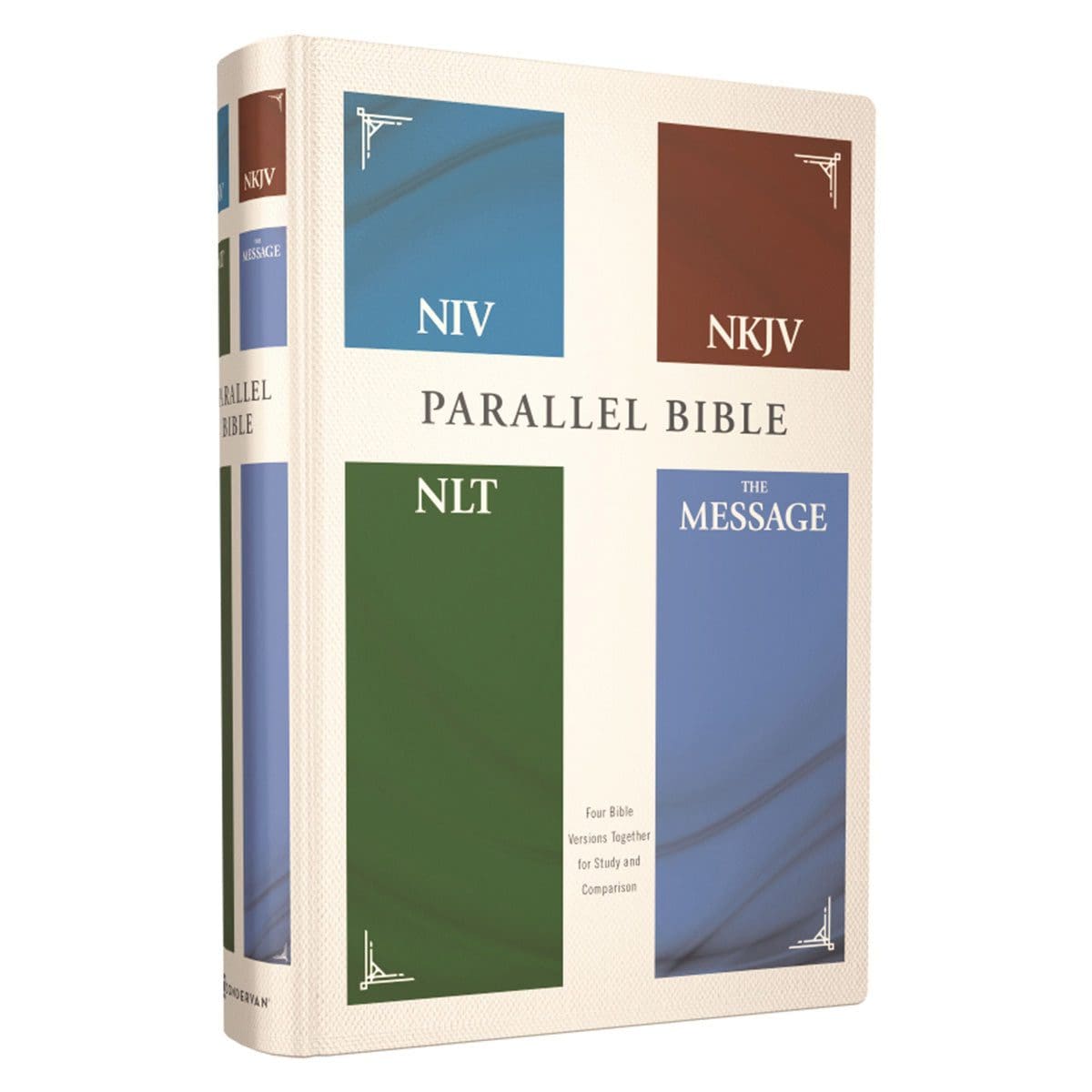 9780310462996_feature1 NIV, NKJV, NLT, The Message Contemporary Comparative Parallel Bible (Hardcover) - Image 5