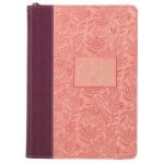Be Still and Know Pink and Burgundy Faux Leather Journal - Image 2
