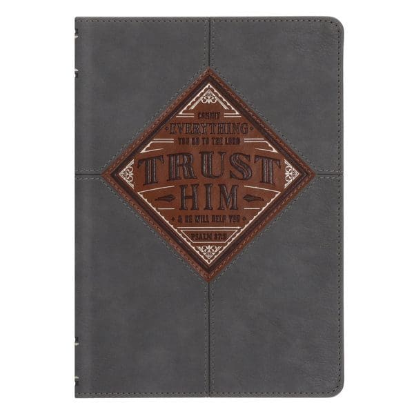 Trust Him Grey Faux Leather Journal - Image 3