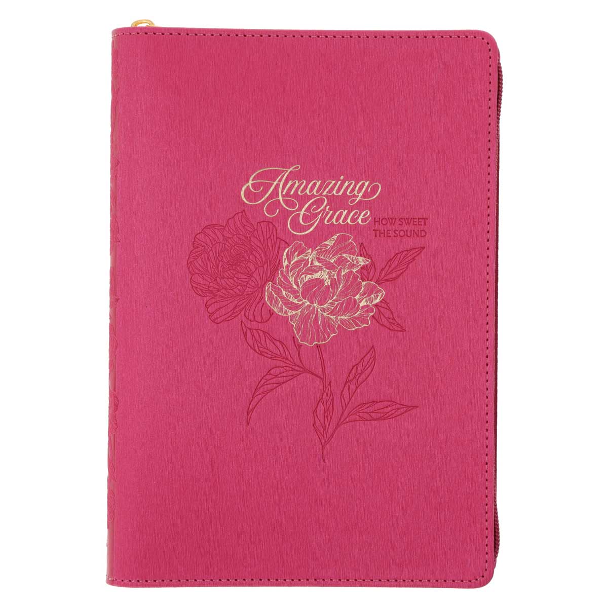 9780638002621_front Amazing Grace How Sweet the Sound Faux Leather Journal with Zipped Closure - Image 3