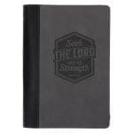 Seek the Lord and His Strength Grey Faux Leather Journal with Zipped Closure - Image 3