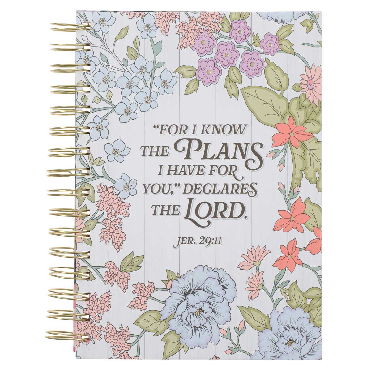 9780638002737_front I Know the Plans Floral Large Wirebound Journal - Image 2