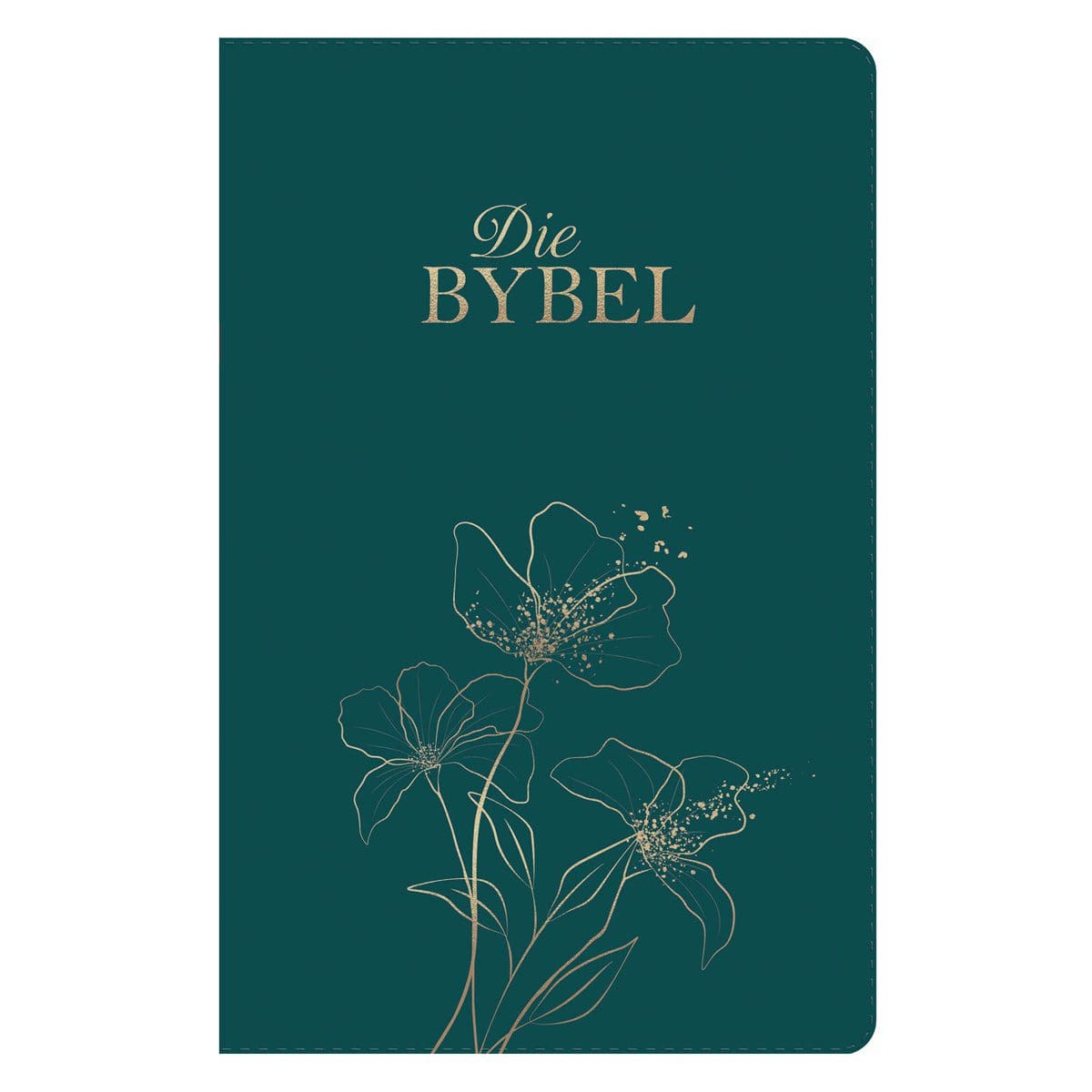 9780638009576_front NLV Olyfgroen Met Goue Blomme Kunsleer Standaard Bybel Met Duimgrepe - Image 2