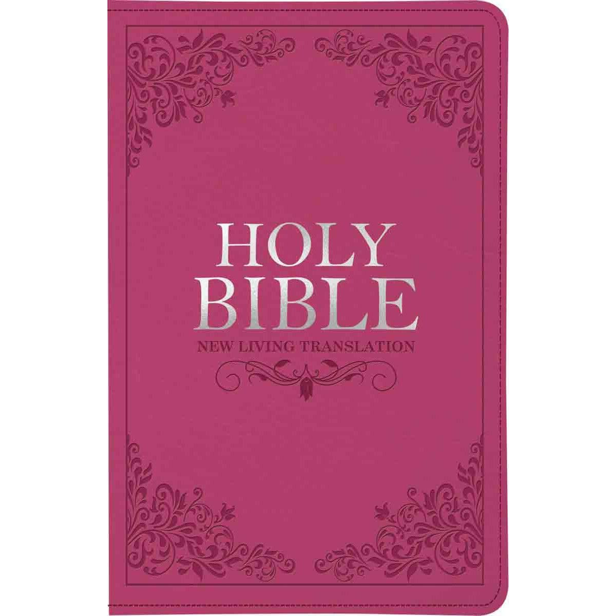 9781432128272_front_1cdc8f84-bc2d-47c3-947b-52d40662bc29 NLT Pink Faux Leather Standard Bible Thumb Indexed With Zip - Image 1