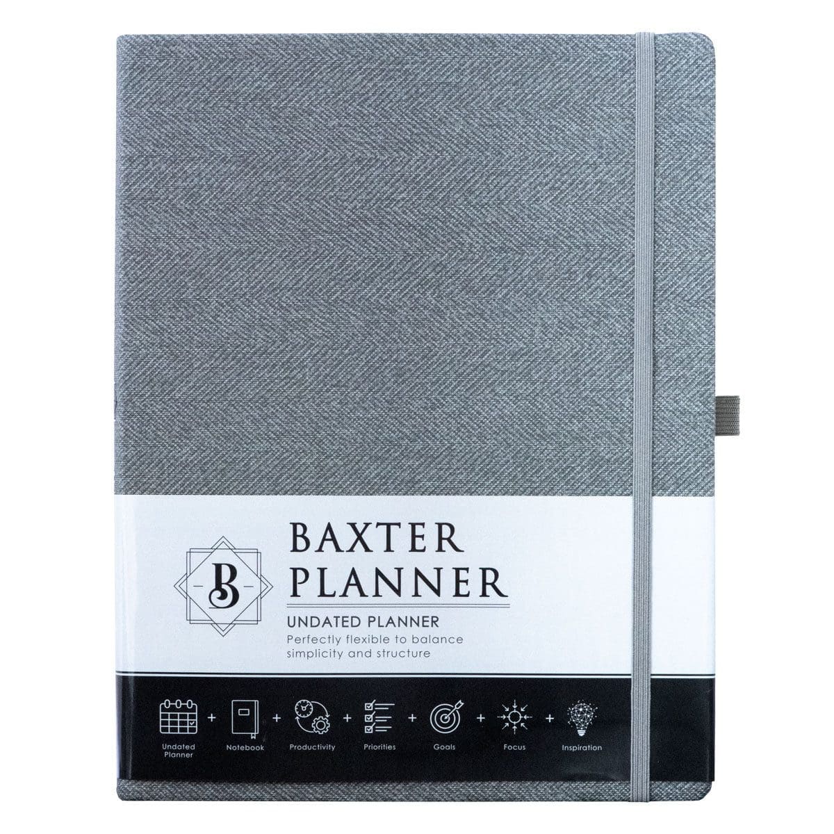 9781432134488_front Baxter Undated Planner A4 Grey (Durable Synthetic Fibre Flexcover) - Image 5
