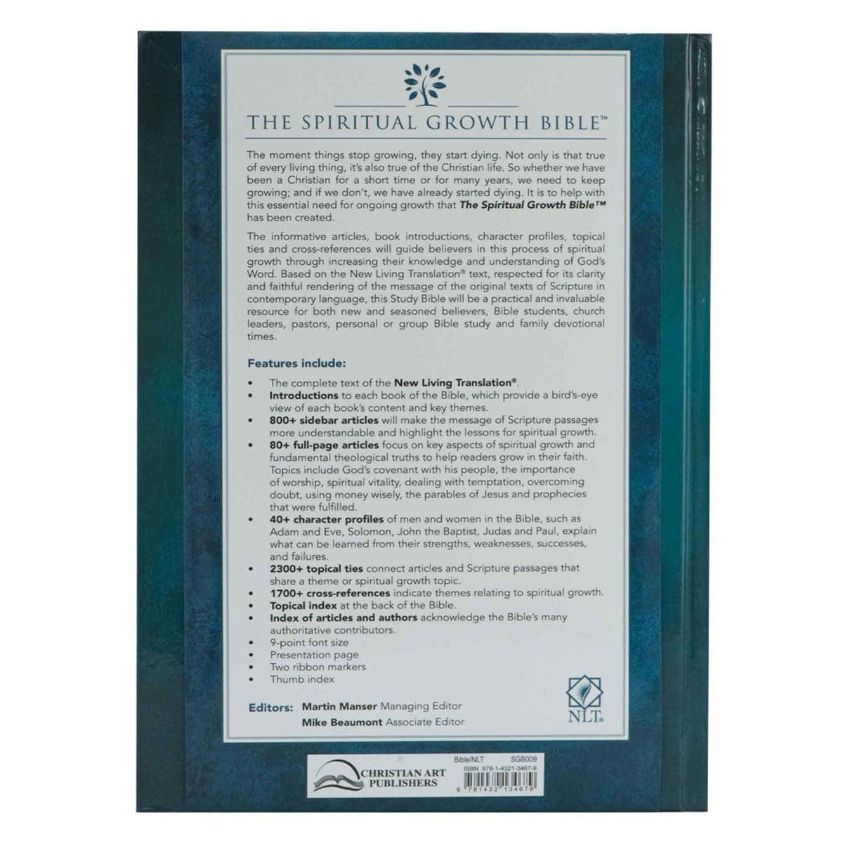 9781432134679_back NLT The Spiritual Growth Bible Teal Hardcover - Image 9
