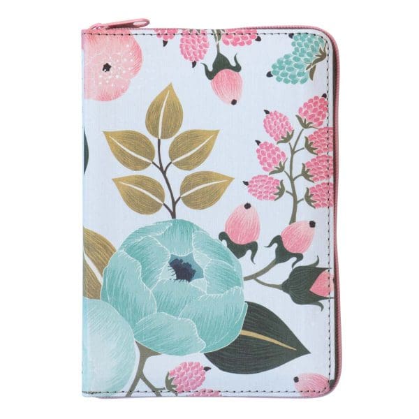 NLT Filament Compact Zipper Bible, Red Letter, Cloth, With Zipper, Floral Garden (Paperback) - Image 1