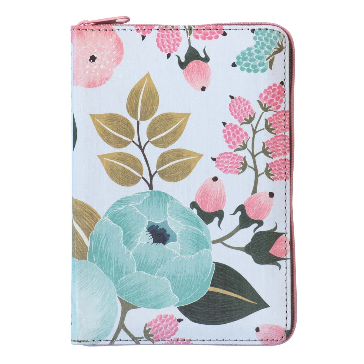 9781496455505_front NLT Filament Compact Zipper Bible, Red Letter, Cloth, With Zipper, Floral Garden (Paperback) - Image 1