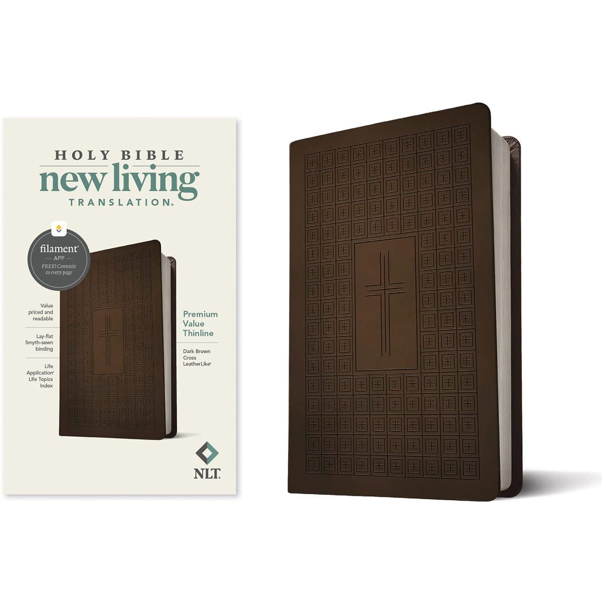 9781496458063_feature2 NLT Filament Premium Value Thinline Bible, Dark Brown Cross (Imitation Leather) - Image 7