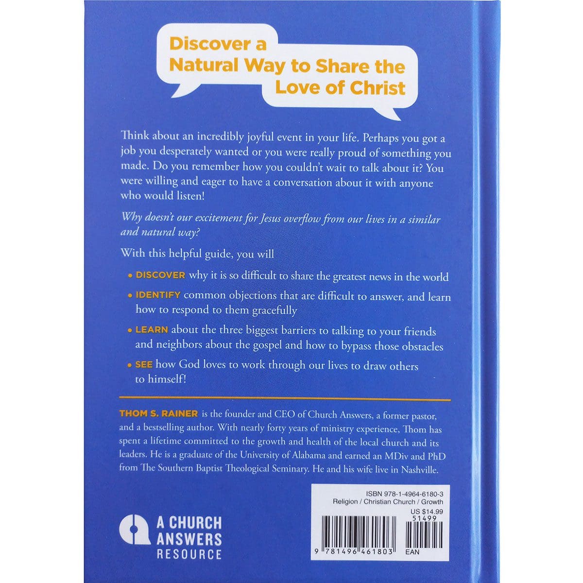 9781496461803_back Sharing The Gospel With Ease (Church Answers Resources)(Hardcover) - Image 4