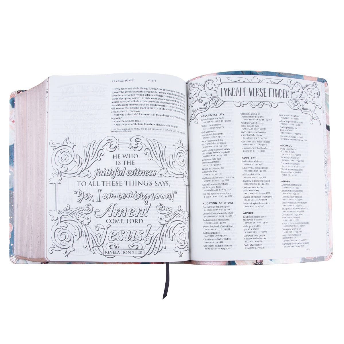 9781496466075_feature5 NLT Watercolor Garden Faux Leather Flexcover Inspire Faith Filament Bible - Image 12