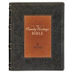 NLT Dark Olive And Brown Faux Leather Flexcover The Family Heritage Bible - Image 4