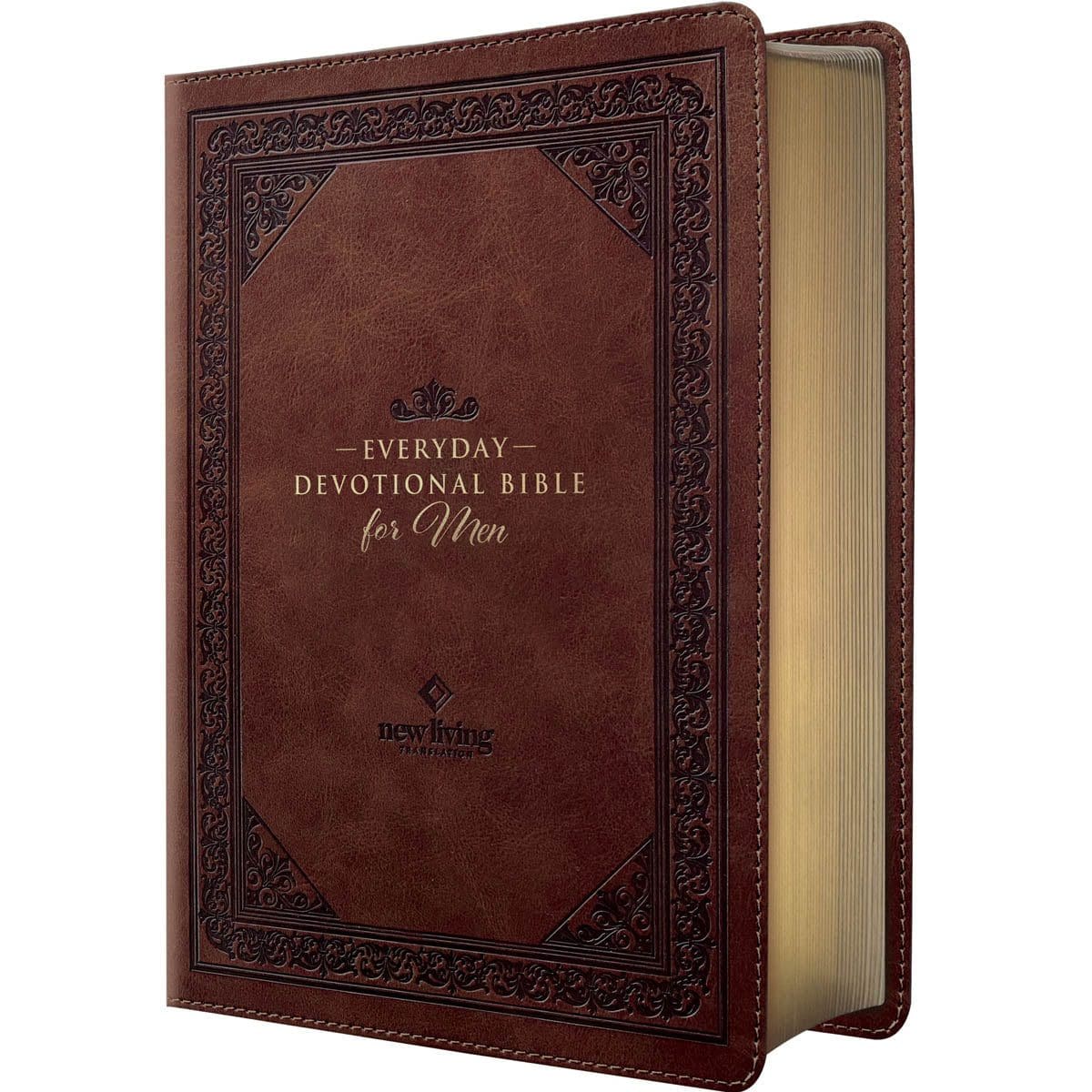 9781639524136_feature1 NLT Brown Flexcover Faux Leather Everyday Devotional Bible for Men - Image 6