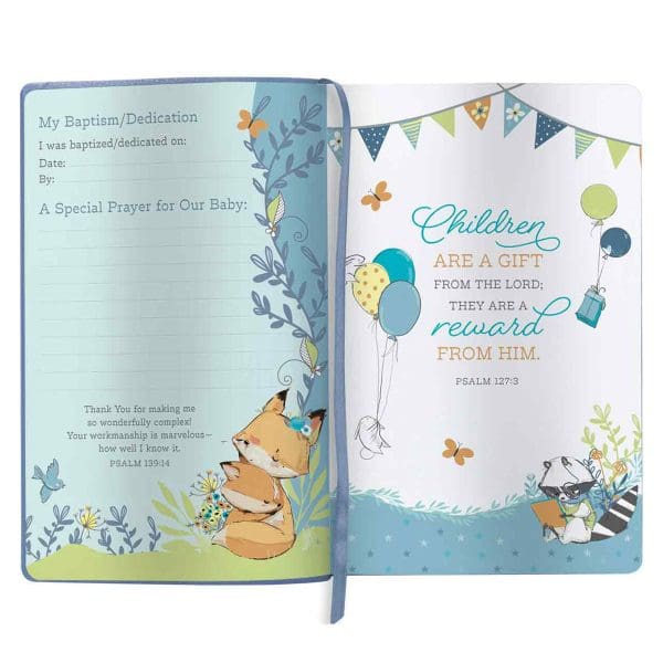NLT Blue Elephant Flexcover Faux Leather Baby Bible for Boys - Image 6