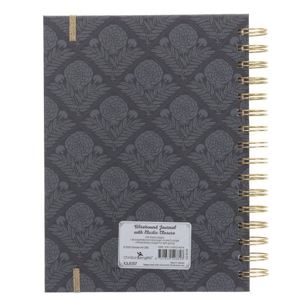 For God so Loved the World Grey Chunky Hardcover Wirebound Journal with Elastic Closure - Image 3