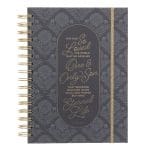 For God so Loved the World Grey Chunky Hardcover Wirebound Journal with Elastic Closure - Image 2