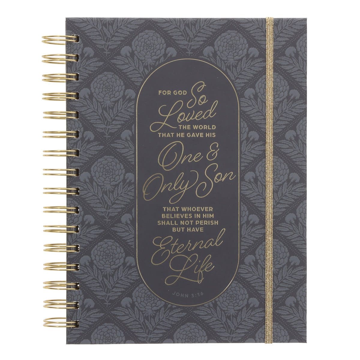 9781639526628_front For God so Loved the World Grey Chunky Hardcover Wirebound Journal with Elastic Closure - Image 2