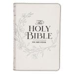 KJV White Faux Leather Compact Bible Large Print - Image 2
