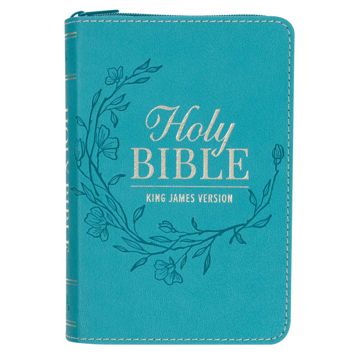 9781639526840_front KJV Teal Faux Leather Mini Pocket Bible with Zip - Image 2