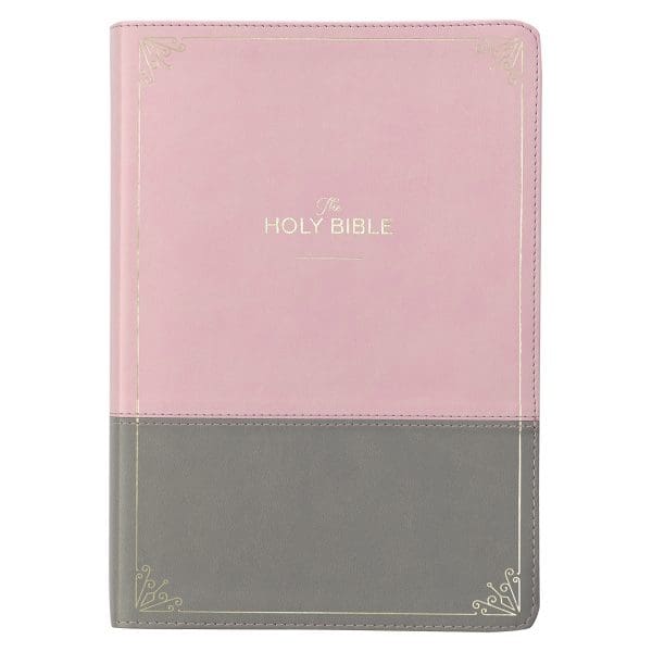 KJV Pink And Grey Faux Leather Bible Super Giant Print - Image 8