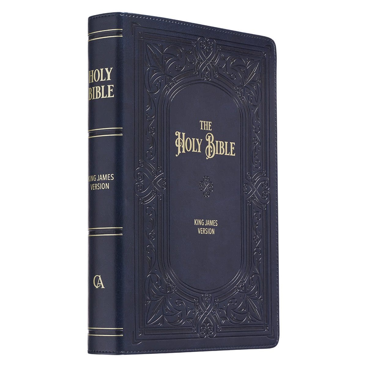9781642728804_feature2 KJV Midnight Blue Antique Frame Faux Leather Full-Size Bible Giant Print Indexed - Image 9