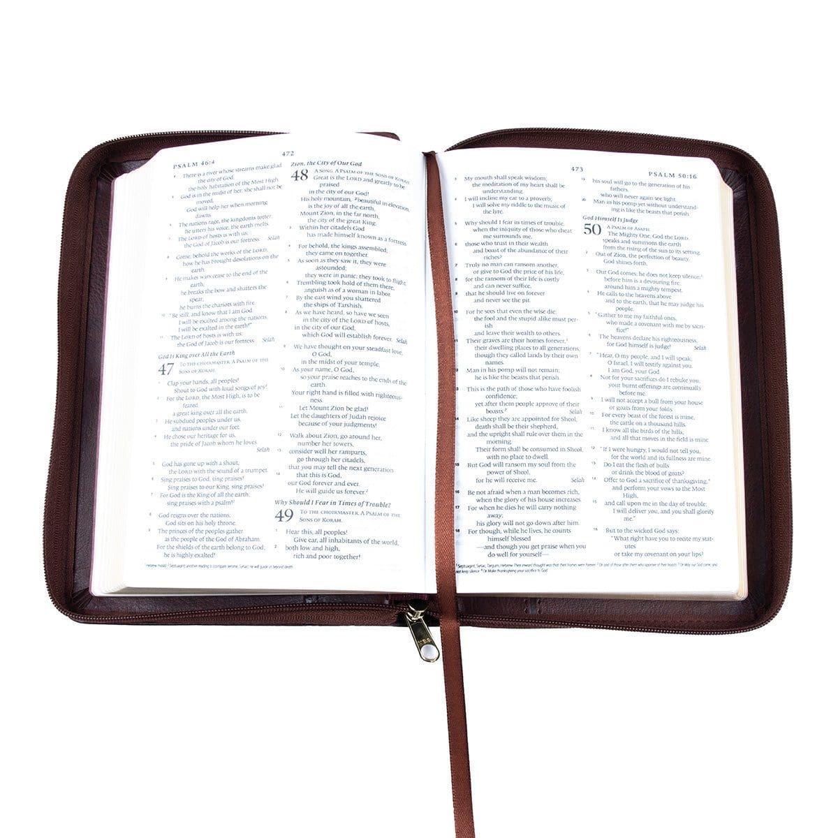 9781776370283_feature4 ESV Dark Brown Faux Leather Compact Bible With Zip - Image 12