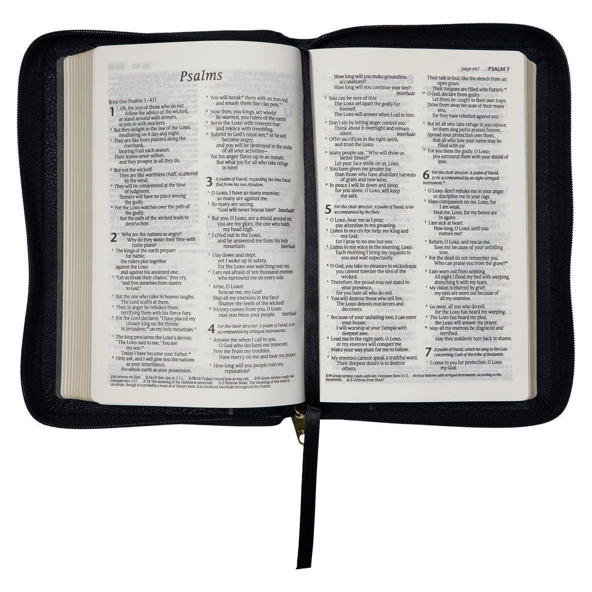 9781776370320_feature4 NLT Black Faux Leather Flexcover Compact Bible With Zip - Image 11