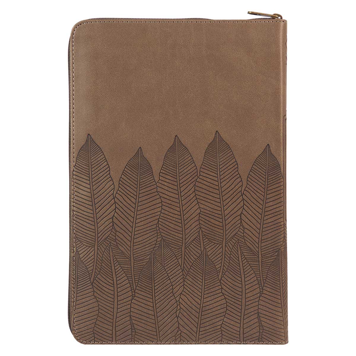 9781776370399_back NLT Brown Leaves Faux Leather Flexcover Standard Bible Thumb Indexed With Zip - Image 9