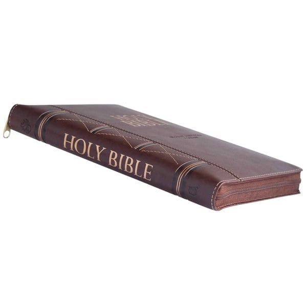 ESV Dark Brown Faux Leather Standard Bible Thumb Indexed With Zip - Image 8