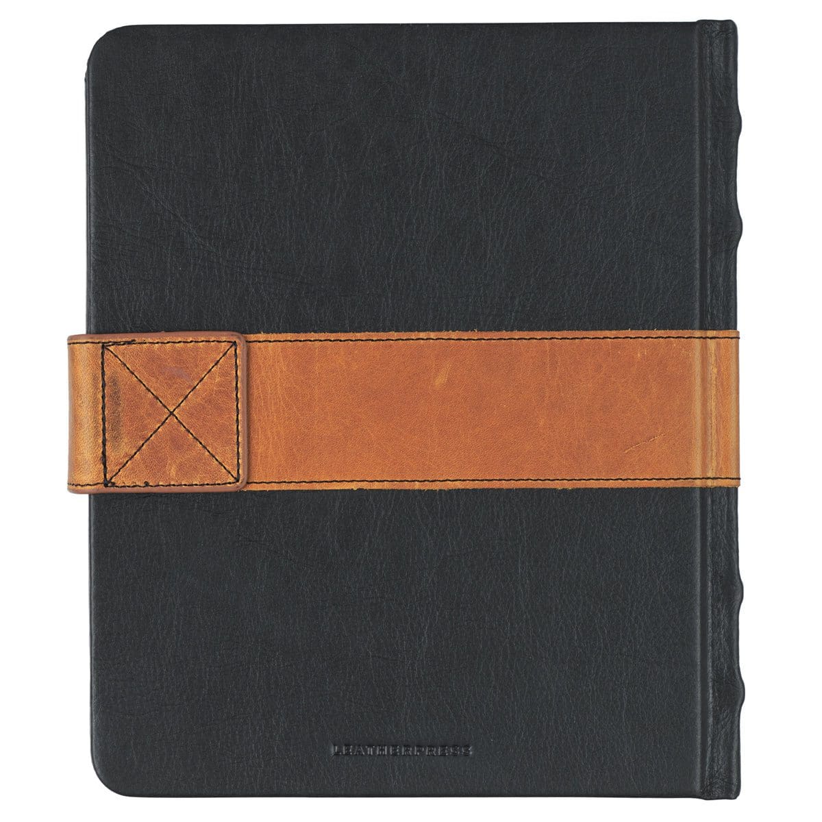 9781953311306_back Leatherpress Slate Black and Chai Tan Genuine African Leather Sketch Book - Image 8