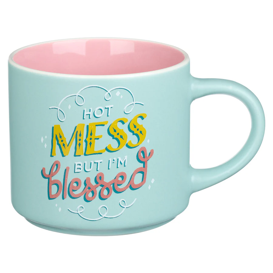 1220000138179_front Hot Mess But I'm Blessed Ceramic Mug - Image 1