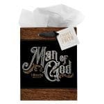 Man Of God Medium Gift Bag With Gift Tag - 1 Timothy 6:11 - Image 5