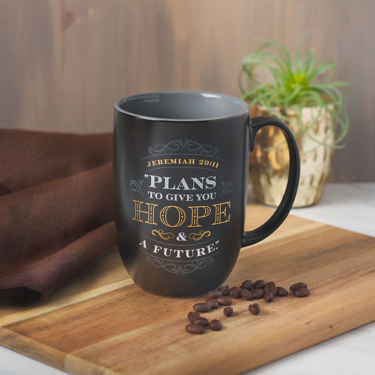 1220000322875_feature2 Plans To Give You Hope And A Future Black And Grey Ceramic Mug - Jer 29:11 - Image 11