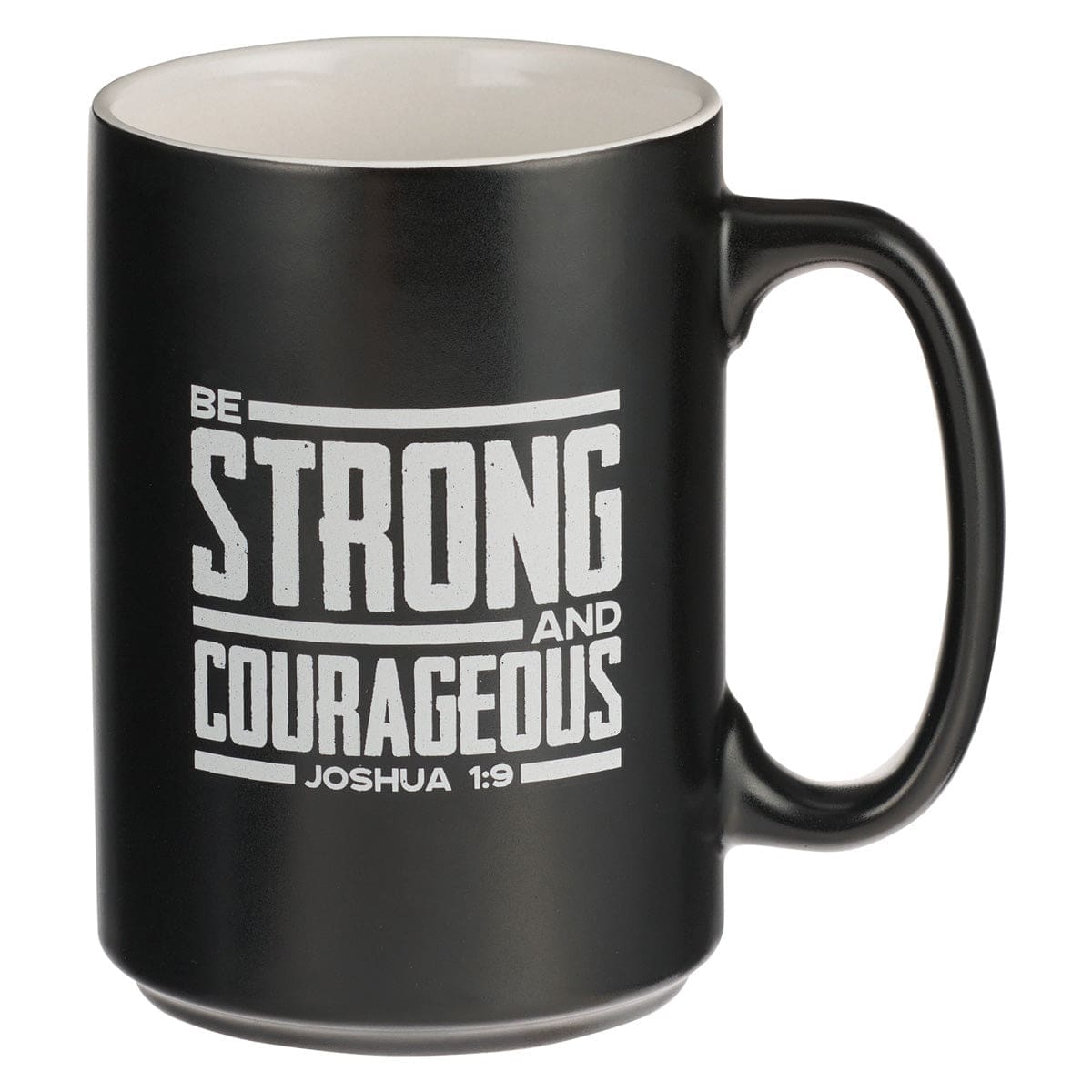 1220000323995_front Be Strong And Courageous Black Ceramic Mug - Joshua 1:9 - Image 5