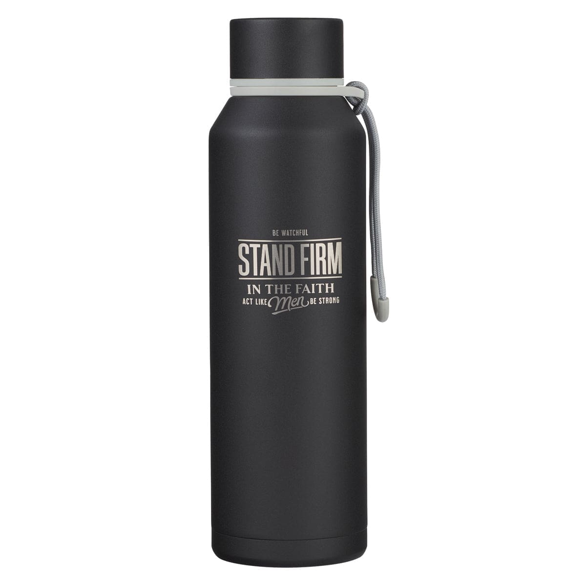 1220000326866_front_33717296-6446-4845-b298-38d47ddb4371 Stand Firm Black Stainless Steel Water Bottle - Image 4