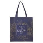 Be Still and Know Navy Non-Woven Tote Bag - Image 2