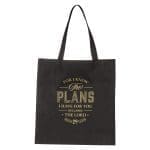For I Know the Plans I Have for You Declares the Lord Black Non-Woven Tote Bag - Image 3