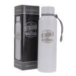 Be Strong and Courageous White Stainless Steel Water Bottle - Image 6