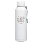 Be Strong and Courageous White Stainless Steel Water Bottle - Image 4
