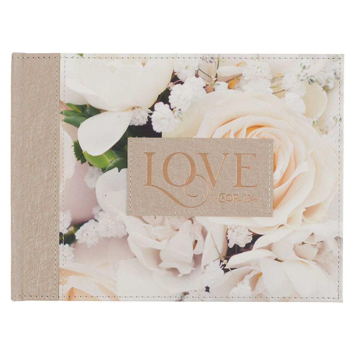 1220000327795_front Love Floral Faux Leather Guest Book - Image 7