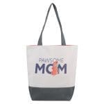 Pawsome Mom White & Grey Dog Canvas Tote Bag - Image 7