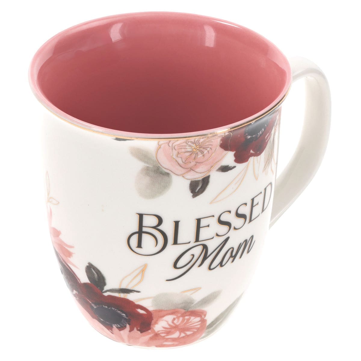 1220000370821_feature1 Blessed Mom Pink Floral Ceramic Mug with Pink Interior - Image 7