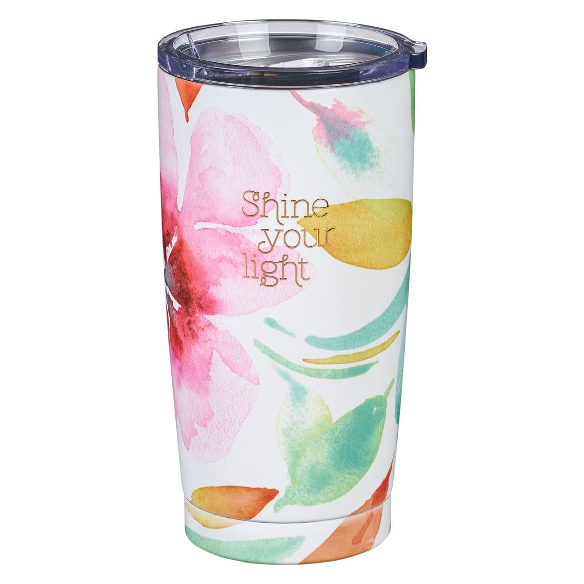 1230000109338_front Shine Your Light Pink Daisies Stainless Steel Mug - Image 11