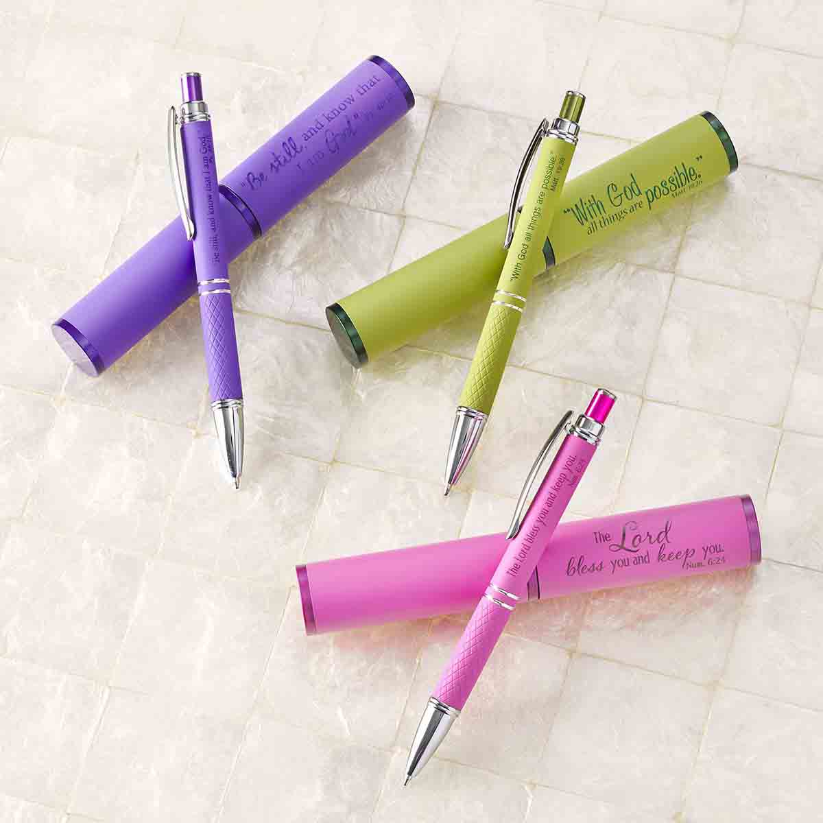 6006937140950_feature5 Psalm 46:10 Be Still And Know Purple (Metal Pen In Tube) - Image 12