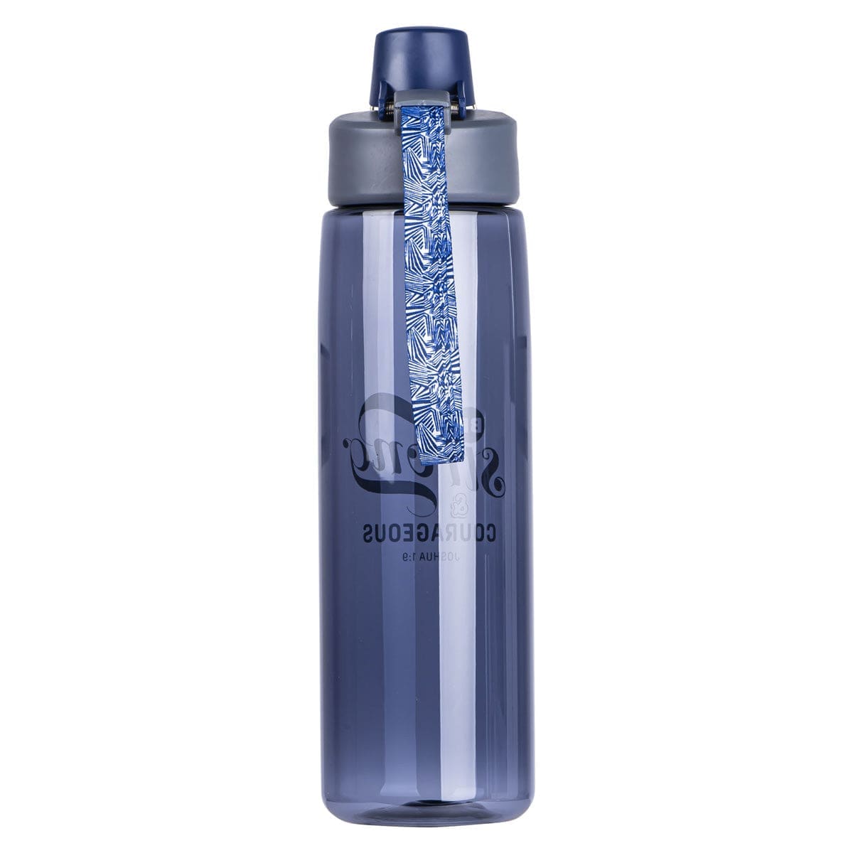 6006937158085_back Be Strong And Courageous Plastic Water Bottle - Joshua 1:9 - Image 9